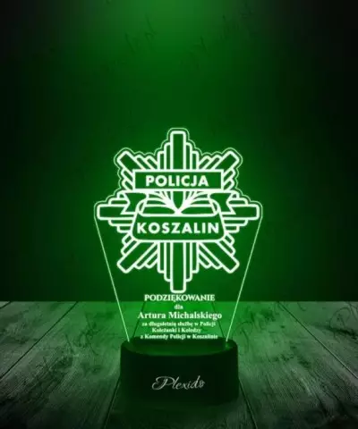Lampka LED 3D Plexido Policja Podziękowanie - 3