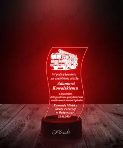 Lampka LED 3D Plexido Straż Pożarna Podziękowanie - 1