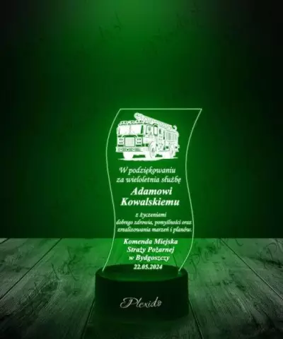 Lampka LED 3D Plexido Straż Pożarna Podziękowanie - 3