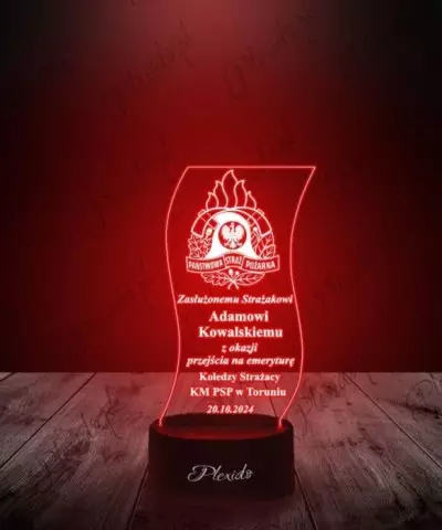 Lampka LED 3D Plexido Państwowa Straż Pożarna Emerytura - 2