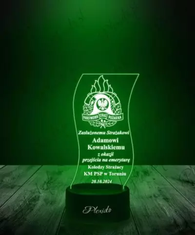 Lampka LED 3D Plexido Państwowa Straż Pożarna Emerytura - 3