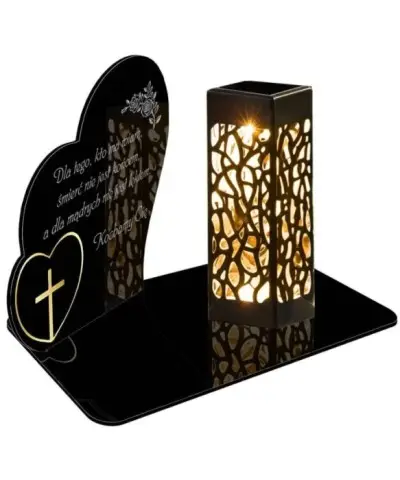 Znicz Solarny Led Statuetka na Grób Cmentarz Wszystkich Świętych Serca - 4