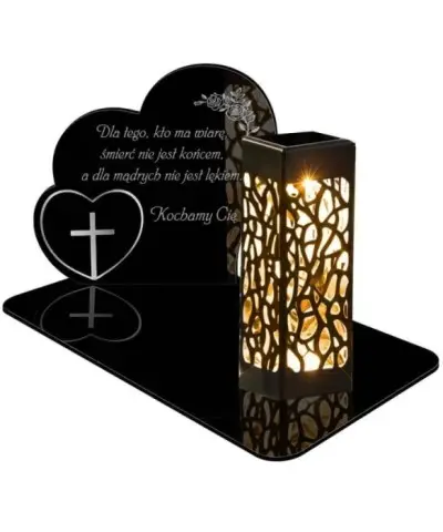Znicz Solarny Statuetka na Grób Cmentarz Wszystkich Świętych Serca - 5