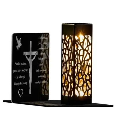 Wieczny Znicz Statuetka Led na Grób Wszystkich Świętych Cmentarz Wzory - 4