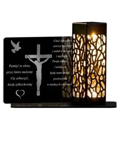 Wieczny Znicz Statuetka Led na Grób Wszystkich Świętych Cmentarz Wzory - 5