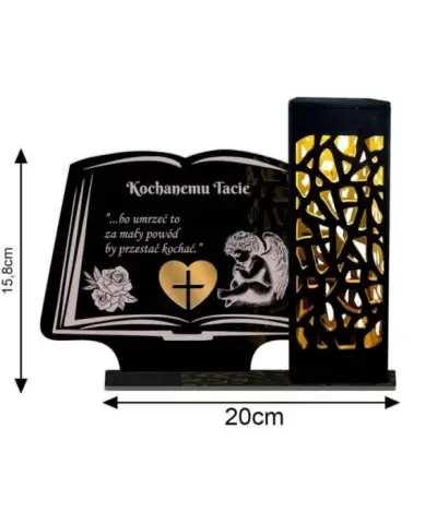 Znicz Solarny Statuetka Led na Grób Cmentarz Wszystkich Świętych Anioł - 4