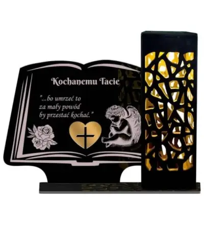 Znicz Solarny Statuetka Led na Grób Cmentarz Wszystkich Świętych Anioł - 5