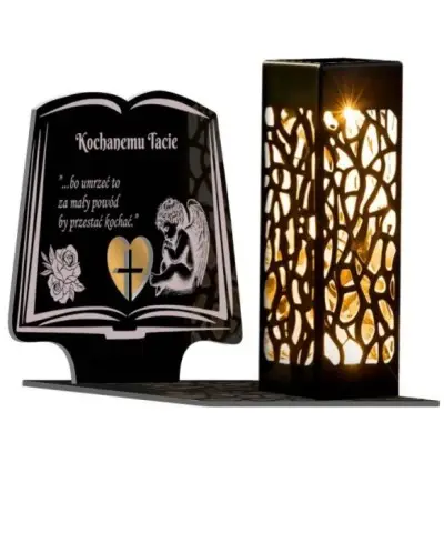 Znicz Solarny Statuetka Led na Grób Cmentarz Wszystkich Świętych Anioł - 6