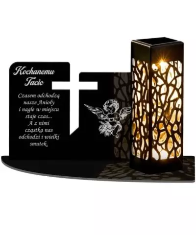 Znicz Statuetka Led na Grób Cmentarz Wszystkich Świętych dla Taty