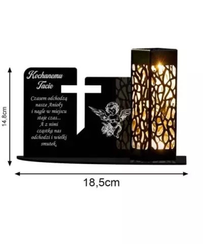 Znicz Statuetka Led na Grób Cmentarz Wszystkich Świętych dla Taty - 3