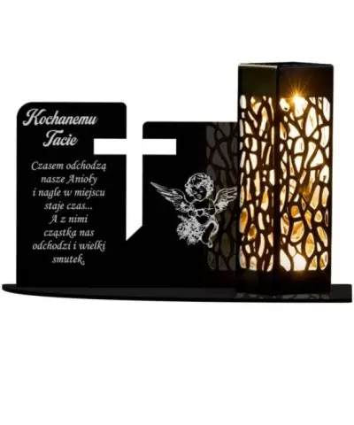 Znicz Statuetka Led na Grób Cmentarz Wszystkich Świętych dla Taty - 3