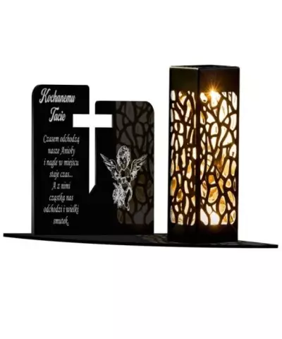 Znicz Statuetka Led na Grób Cmentarz Wszystkich Świętych dla Taty - 4