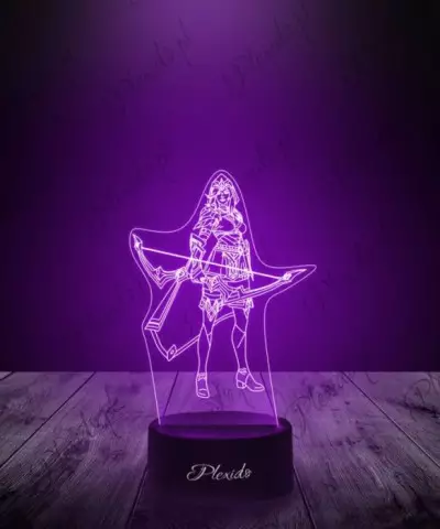 Lampka LED 3D Plexido Leaque Of Legends Ashe - 2