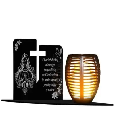 Duży Znicz Solarny Led Statuetka na Grób Cmentarz Wszystkich Świętych Wzory Płomień - 6