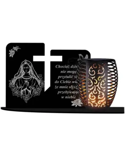 Duży Znicz Solarny Led Statuetka na Grób Cmentarz Wszystkich Świętych Wzory Płomień - 7