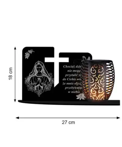 Duży Znicz Solarny Led Statuetka na Grób Cmentarz Wszystkich Świętych Wzory Płomień - 8