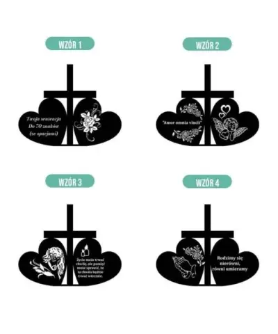 Znicz Statuetka Led na Grób Cmentarz Wszystkich Świętych Serca Krzyż Wzory - 3