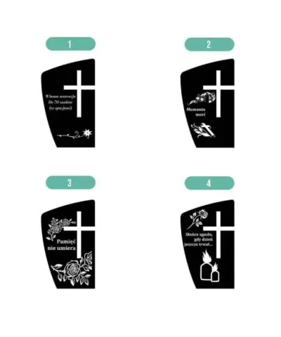 Znicz Statuetka Led na Grób Cmentarz Wszystkich Świętych Nagrobek Krzyż Wzory - 3