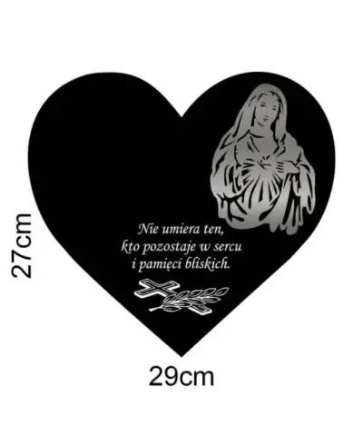 Duża Podstawka pod Znicz z Dedykacją Wszystkich Świętych Wzory Serce Srebrna - 4