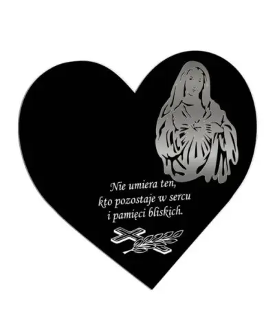 Duża Podstawka pod Znicz z Dedykacją Wszystkich Świętych Wzory Serce Srebrna - 5