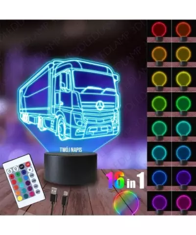 Lampka Nocna 3D LED LAMP Ciężarówka Mercedes