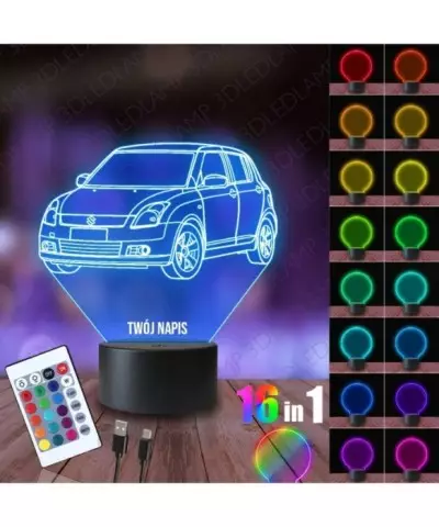 Lampka Nocna 3D LED LAMP Suzuki Swift