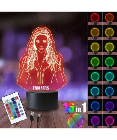 Lampka Nocna 3D LED LAMP Aktorka Scarlett Johansson