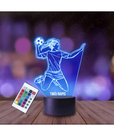 Lampka Nocna 3D LED LAMP Piłka Ręczna Szczypiornistka Szczypiorniak