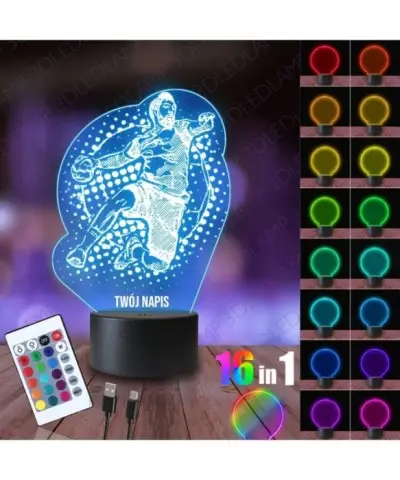 Lampka Nocna 3D LED LAMP Piłka Ręczna Szczypiornista Szczypiorniak
