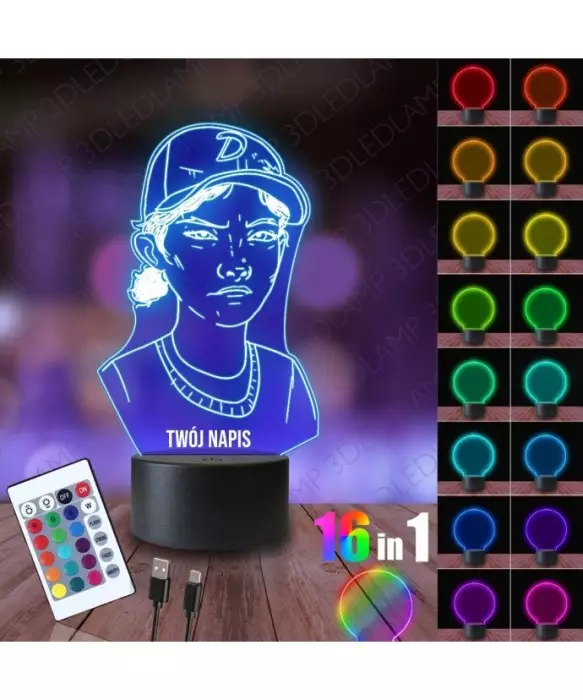Lampka Nocna 3D LED LAMP Telltale 's The Walking Dead Clementine