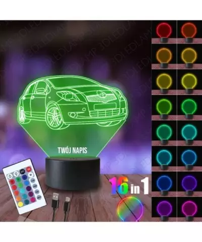 Lampka Nocna 3D LED LAMP Toyota Yaris