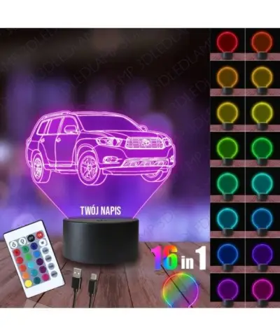 Lampka Nocna 3D LED LAMP Toyota Highlander