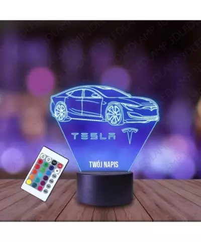 Lampka Nocna 3D LED LAMP Samochód Tesla Voiture