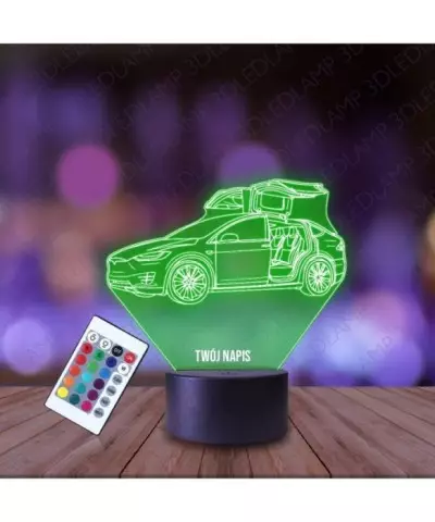 Lampka Nocna 3D LED LAMP Samochód Tesla X