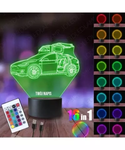 Lampka Nocna 3D LED LAMP Samochód Tesla X