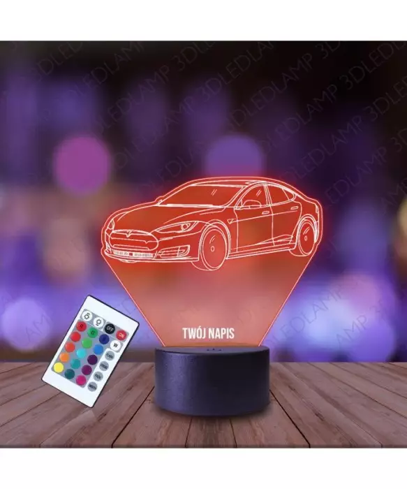 Lampka Nocna 3D LED LAMP Samochód Tesla S