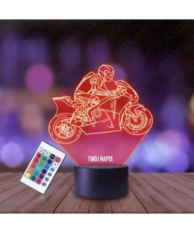 Lampka Nocna 3D LED LAMP Ścigacz Motor Motoryzacja