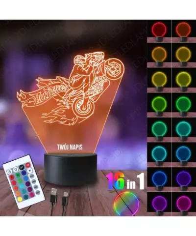 Lampka Nocna 3D LED LAMP Motoryzacja Motor Motocykl Hotwheels