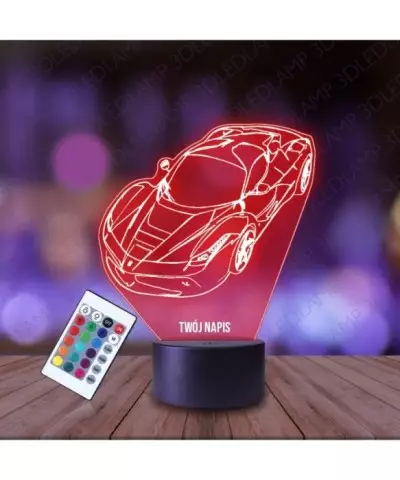 Lampka Nocna 3D LED LAMP Samochód Sportowy Wyścig Ferrari