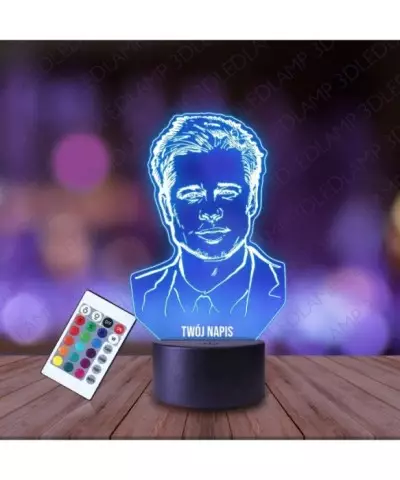 Lampka Nocna 3D LED LAMP Aktor Celebryta Brad Pitt