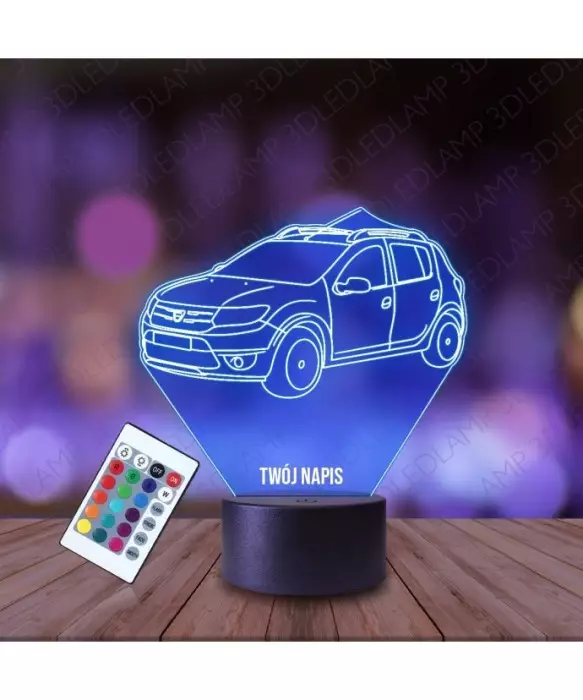 Lampka Nocna 3D LED LAMP Samochód Dacia 3