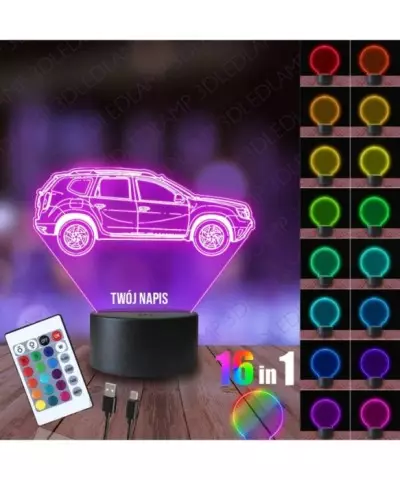 Lampka Nocna 3D LED LAMP Samochód Dacia