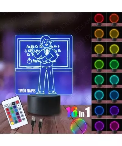 Lampka Nocna 3D LED LAMP Nauczyciel Zawód