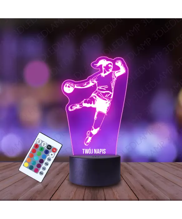 Lampka Nocna 3D LED LAMP Piłka Ręczna Szczypiornistka Szczypiorniak