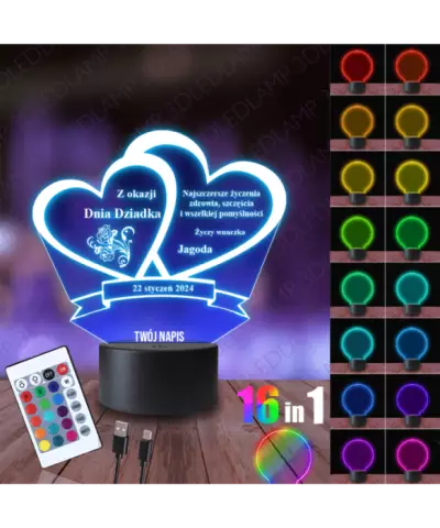 Lampka Nocna 3D LED Lamp Prezent Na Dzień Dziadka