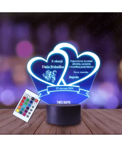 Lampka Nocna 3D LED Lamp Prezent Na Dzień Dziadka