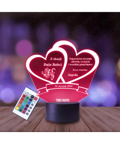 Lampka Nocna 3D LED Lamp Prezent Na Dzień Babci