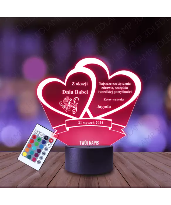 Lampka Nocna 3D LED Lamp Prezent Na Dzień Babci