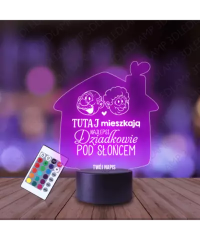 Lampka Nocna 3D LED Lamp Prezent Na Dzień Babci i Dziadka