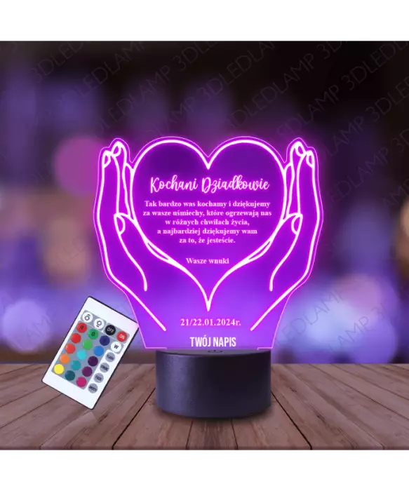 Lampka Nocna 3D LED Lamp Prezent Dla Dziadków